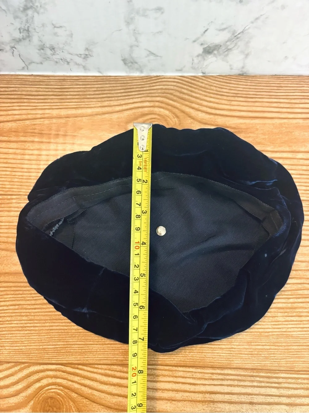 Vintage Navy Blue Velvet Beret Hat Union Made in the USA